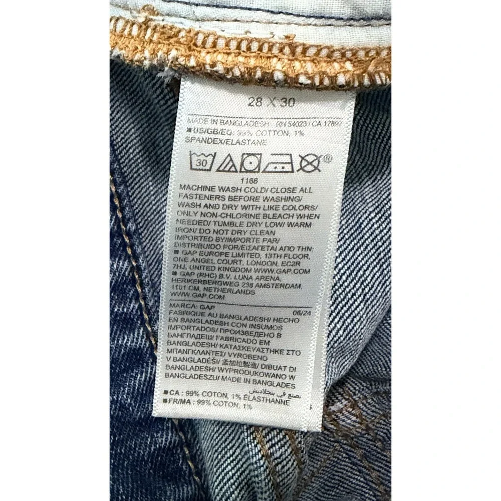 GAP Men's Straight Leg Jeans Size Blue Stretch Denim Mid Rise‎ 28x30